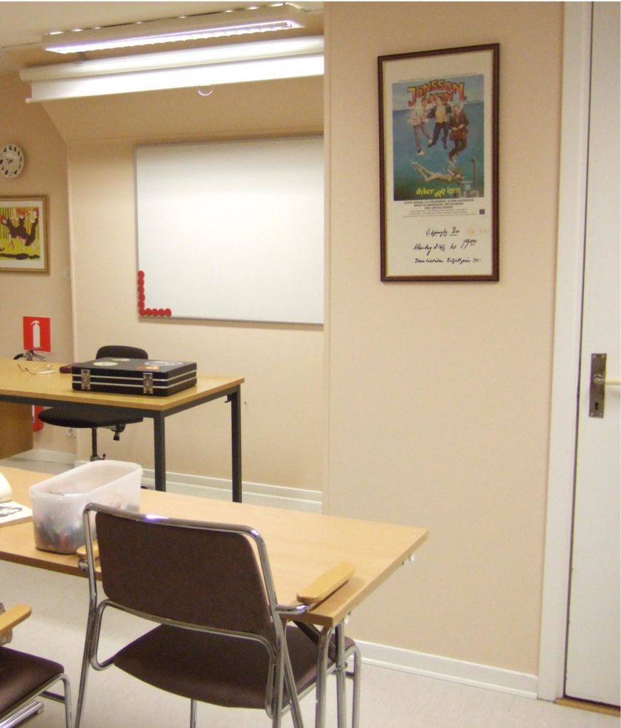 Studiesal, Utvisande Whiteboard Och Filmduk